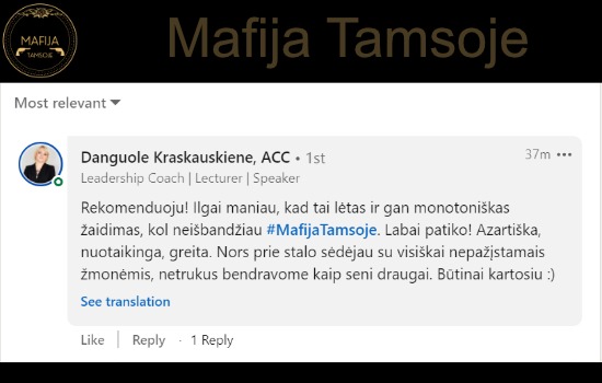 mafija tamsoje žaidimas kalėdos atsiliepimas