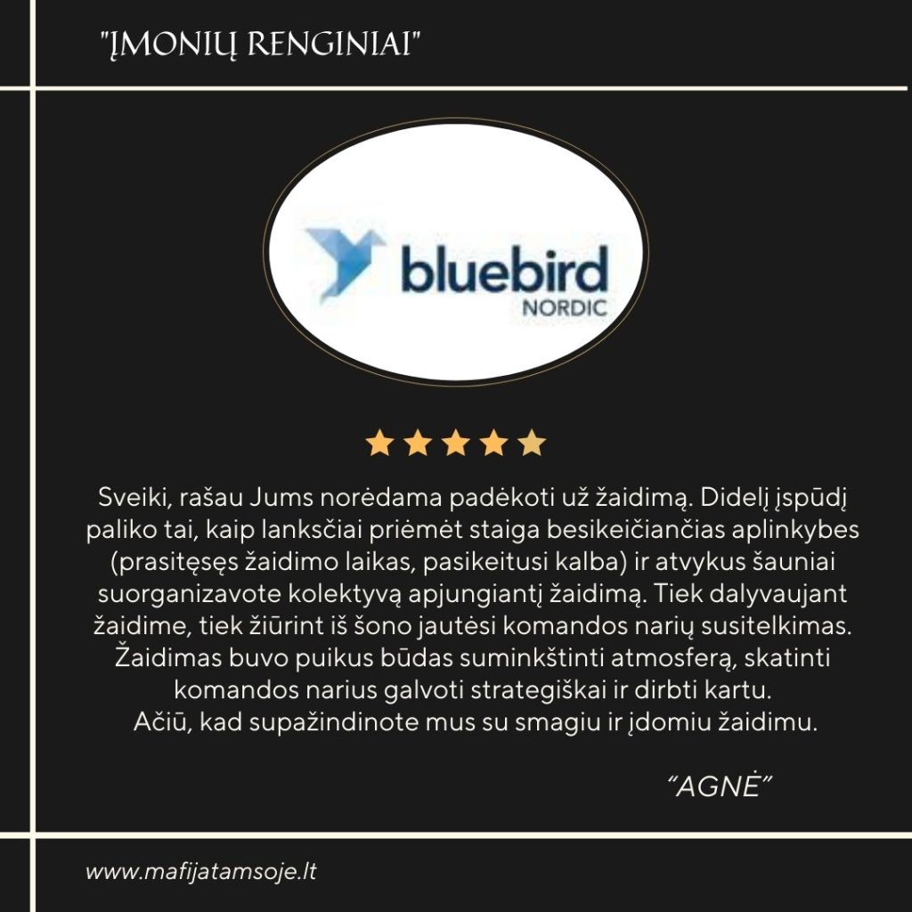 bluebird nordic - atsiliepimas mafija tamsoje